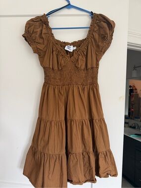 Women’s ' Brown Tiered Smocked Dress